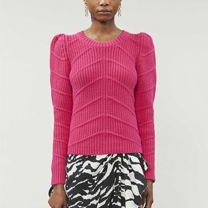 NWT BA&SH Dabney Cotton Blend Fuchsia Sweater L